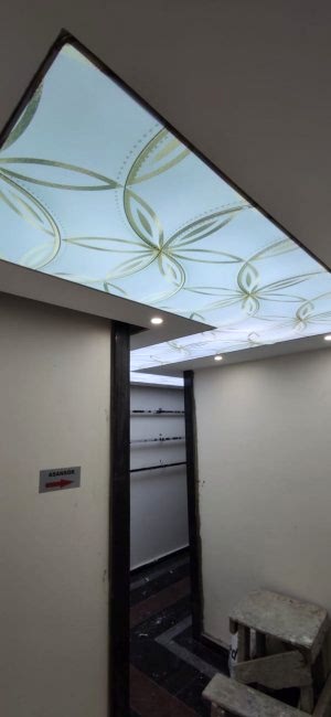 Transparan gergi tavan  modelleri